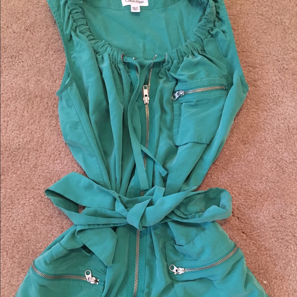Green Calvin Klein summer dress